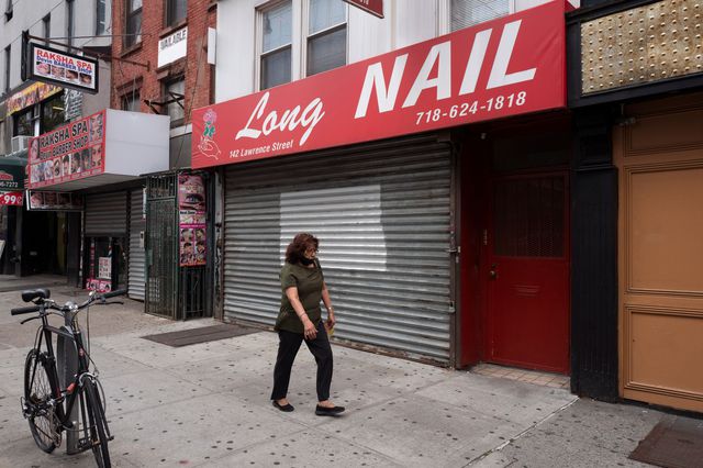 Brooklyn nail salon remains closed during the coronavirus pandemic on June 30th, 2020.